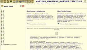 Screenshot of Genealogical Database